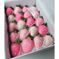 20pcs 4 Shades of Pink Chocolate Strawberries Gift Box (Custom Wording)